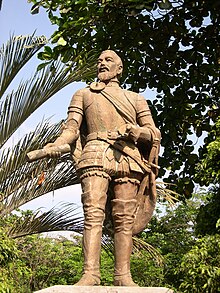 Statue of Miguel Lopez de Legazpi just outside Fort San Pedro, Cebu City Lopez de Legazpi.jpg