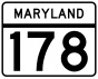 Maryland Route 178 marker