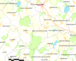 Mapa obce Meilly-sur-Rouvres