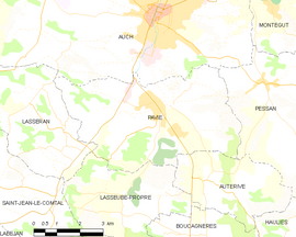 Mapa obce Pavie