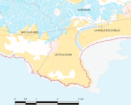 Mapa obce Le Pouliguen