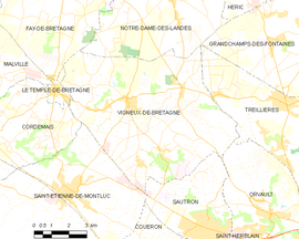 Mapa obce Vigneux-de-Bretagne