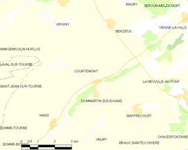 Mapa obce Courtémont