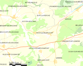 Mapa obce Nixéville-Blercourt