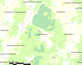 Mapa obce Saint-Bonnot