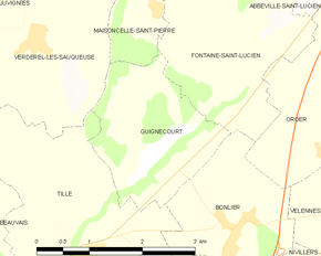 Poziția localității Guignecourt