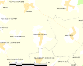 Mapa obce Gouy-en-Ternois