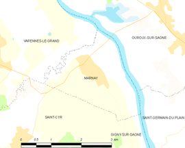 Mapa obce Marnay