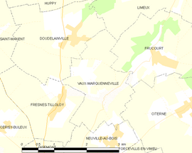 Mapa obce Vaux-Marquenneville