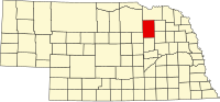 Locatie van Antelope County in Nebraska