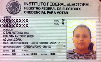 English: it's a Voter ID from Mexico
