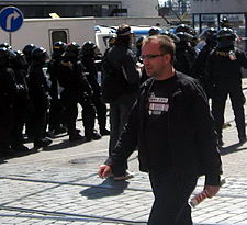 Miroslav Mareš jako spolupracovník Policie ČR na 1. máje 2007 v Brně