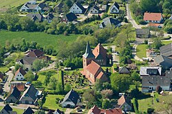 Aerial view with St. Catherine's Church, 2012
