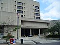 The Montgomery County Judicial Center in Rockville. It is a very typical example of the Brutalist architecture, which was popular during its construction in the 1980s.