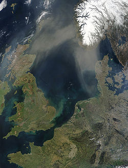 Vista dende o satelite d'a Mar d'o Norte