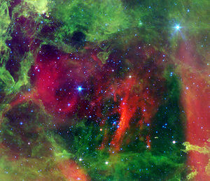 An 赤外線 スピッツァー宇宙望遠鏡 (SIRT) image of NGC 2244. Credit: SIRT/NASA