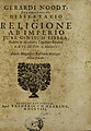 De religione ab imperio jure gentium libera, 1708
