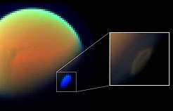 Titan's South Pole Vortex--a swirling HCN gas cloud (November 29, 2012). PIA18431-SaturnMoon-Titan-SouthPoleVortex-Cloud-20121129.jpg