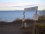 Platsen där landgränsen möter havet, nära Peace Arch.