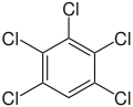 Struktur von Pentachlorbenzol