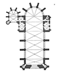 Plan Note: one nave, no aisles, quadripartite vault