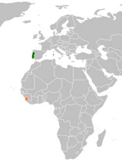 Lage von Portugal und Sierra Leone