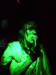 Briggs performing with Psychotica in 2009