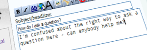 Example screenshot of asking a question at the...