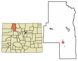 Location of the Phippsburg CDP in Routt County, Colorado.