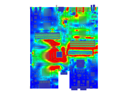 Sherlock map showing strain expected during impact across the PCBA