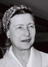 Photographie de Simone de Beauvoir, en 1967