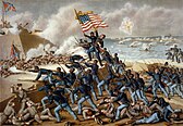 54th Massachusetts Volunteer Infantry storming Fort Wagner