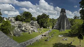 The Mayan fire ceremony held at dawn in Tikal on 21 December 2012, took place in the main plaza in front of the Temple of the Great Jaguar. Tikalas.jpg