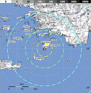 English: Physical (surface) map showing intens...