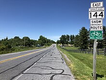 MD 144 eastbound past MD 27 in Mount Airy 2020-06-08 14 29 23 View east along Maryland State Route 144 (Frederick Road) just east of Maryland State Route 27 (Ridge Road) just south of Mount Airy in Carroll County, Maryland.jpg