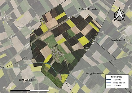 Carte orthophotographique de la commune en 2016.