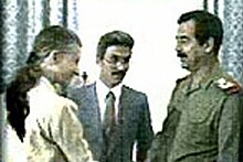 Эйприл Гласпи, Садун аль-Зубайди и Саддам Хусейн.jpg