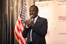 Carson speaking before the Nevada caucuses in February 2016 Ben Carson by Gage Skidmore 8.jpg