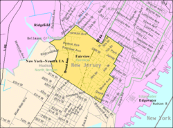 Карта Бюро переписи населения Фэрвью, Нью-Джерси
