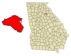 アセンズ（クラーク郡）の位置図