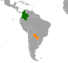 Location map for Colombia and Paraguay.
