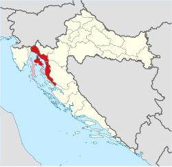 Croatian Littoral on a map of Croatia  Croatian Littoral  Sometimes considered part of the Croatian Littoral