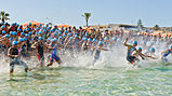 Landstart bei einem Triathlon, Sizilien 2014