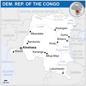 Mapa da Congo-Kinshasa