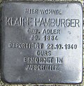 Stolperstein für Klaire Hamburger geb. Adler