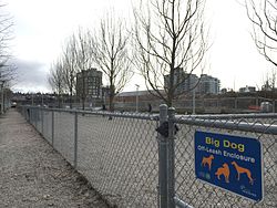 South view of the Dog Off-Leash Area