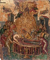 Dormition of the Virgin by El Greco, an example of the Cretan School Dormition El Greco.jpg