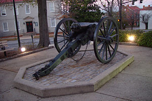 A view from behind of the double-barreled cannon. Doublebarreledcannonathensgeorgia-II.jpg