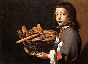 Evaristo Baschenis - Boy with a Basket of Brea...