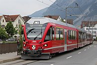 Sofern verfügbar werden die ABe 4/16 auch ausserhalb der Churer S-Bahn eingesetzt. Allegra in der Stadt Chur auf dem Weg nach Arosa.